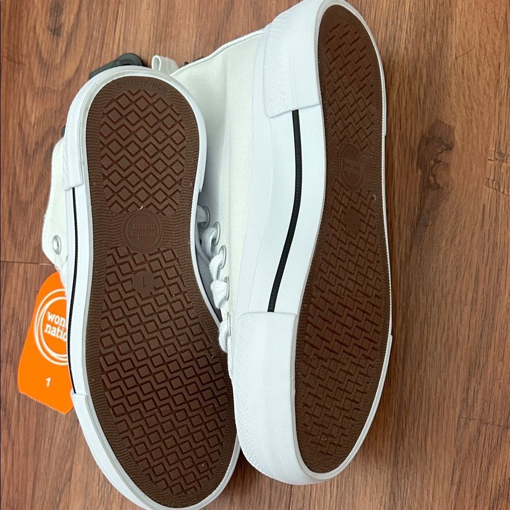 NWT Wonder Nation Kids' High-Top Sneakers White Size 13 - Picture 7 of 8